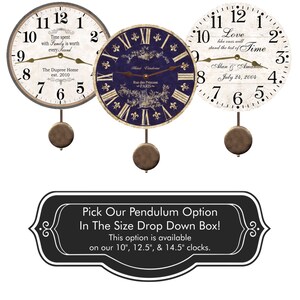 Time Flies Clock- Pendulum Options