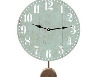 Sea Foam Pendulum Clock- Pendulum Wall Clock