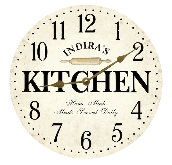 Personalized Kitchen Wall Clock White Kitchen Clock Etsy