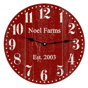 Personalized Deep Red Clock- Deep Red Clock