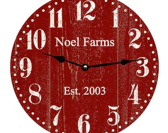 Personalized Deep Red Clock- Deep Red Clock
