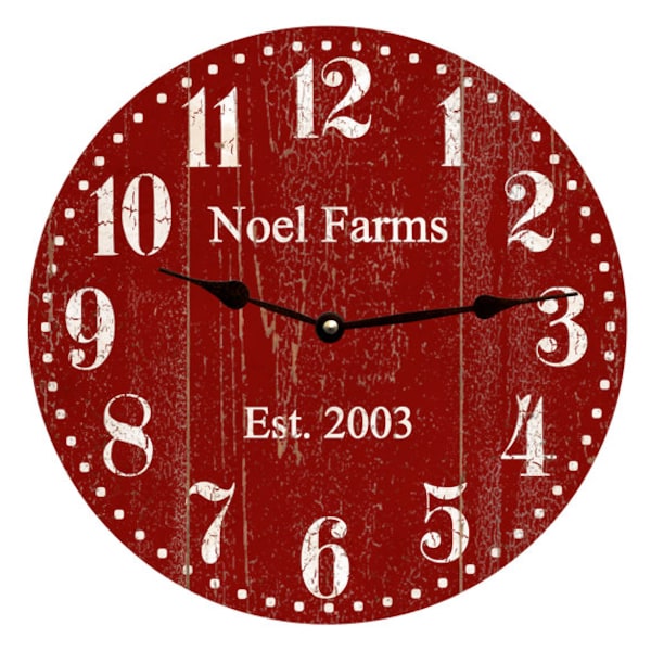 Personalized Deep Red Clock- Deep Red Clock