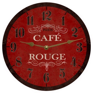 French Themed Wall Clock- Café Rouge Clock