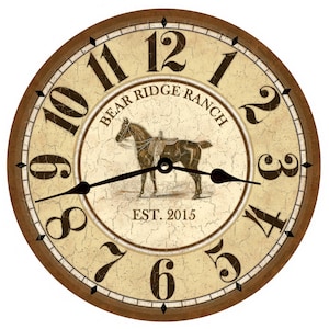 Personalized Horse Clock- Horse Wall Clock