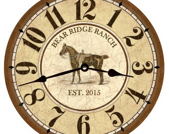 Personalized Horse Clock- Horse Wall Clock