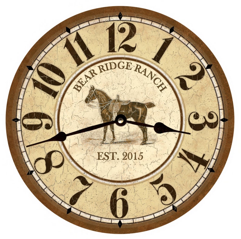 Personalized Horse Clock Horse Wall Clock Etsy