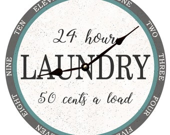 Personalized Laundry Room Wall Clock- Laundry Clock
