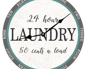 Laundry Time Clock – Personalized Wall Art for Laundry Room
