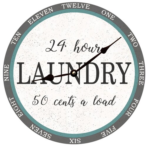 Laundry Room Personalized Wall Clock Laundry Room Decor Etsy