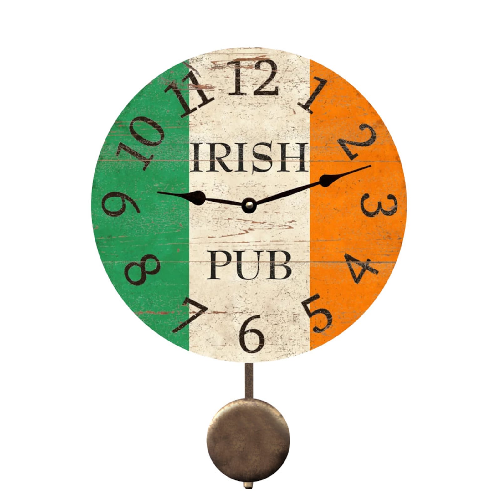 Irish Clock Irish Pub Clock Ireland Flag Clock Etsy