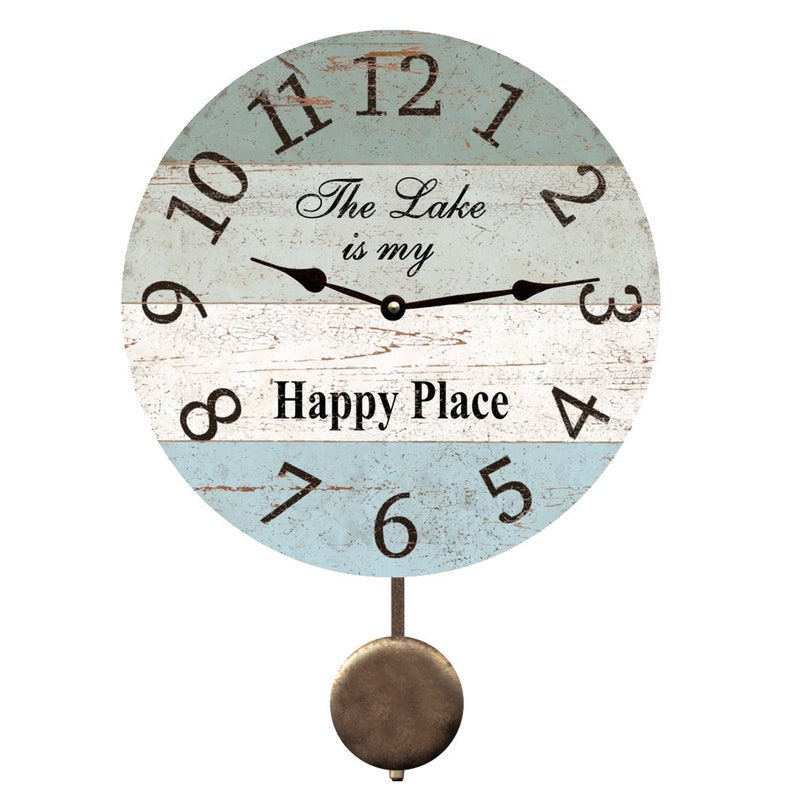The Lake is My Happy Place Clock Etsy