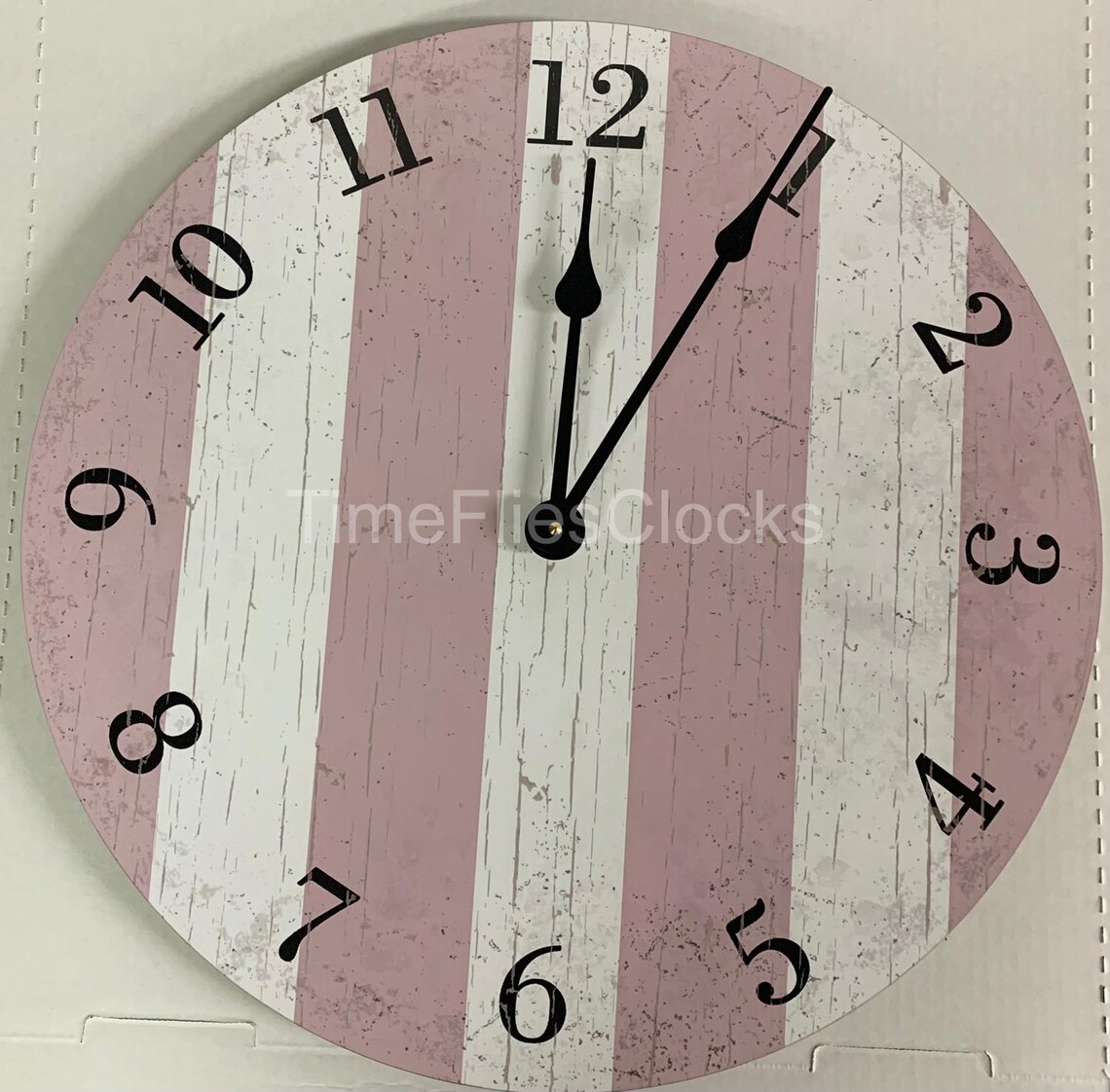 Clock Sample Pink Pink Clock- Pink Striped Clock- Powder Pink Clock - Etsy