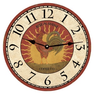Whimsical Rooster Clock- Colorful Rooster Clock