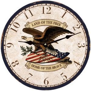 Eagle Wall Clock with black hands
