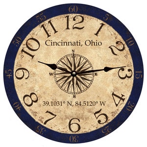 Personalized Longitude Latitude Coordinates Clock