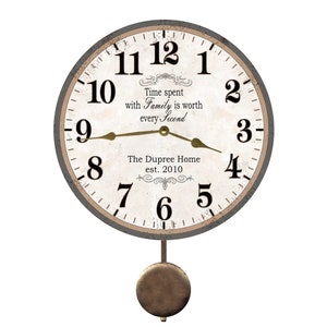 Personalized Family Name Clock- Time Spent With Family is Worth Every ...