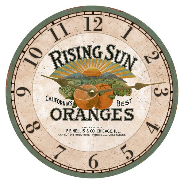 Orange Clock- Oranges Wall Clock- Kitchen Clock