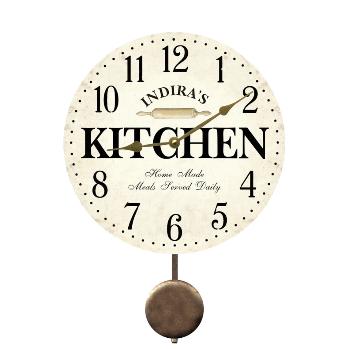 Personalized Kitchen Wall Clock White Kitchen Clock Etsy