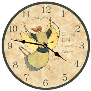 Charming Angel Folk Art Clock – Handmade Timepiece for Home Decor