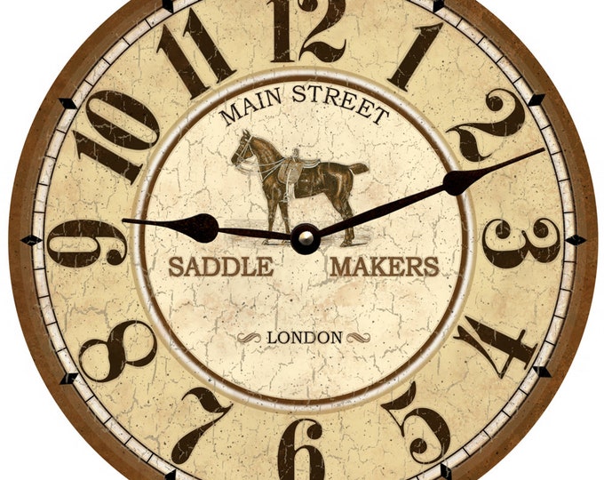 Vintage Gold Tone Metal Cowboy Clock and Horse Clock Topper Equestrian