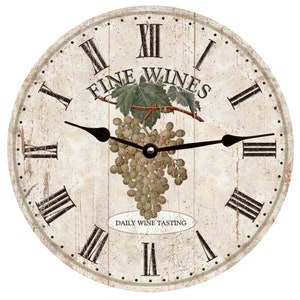 White Grapes Wine Clock – Elegant Wall Clock for Wine Enthusiasts