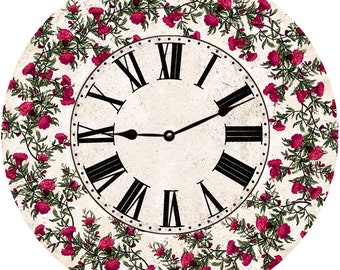 Boho Floral Wall Clock – Handmade Wall Art for Home