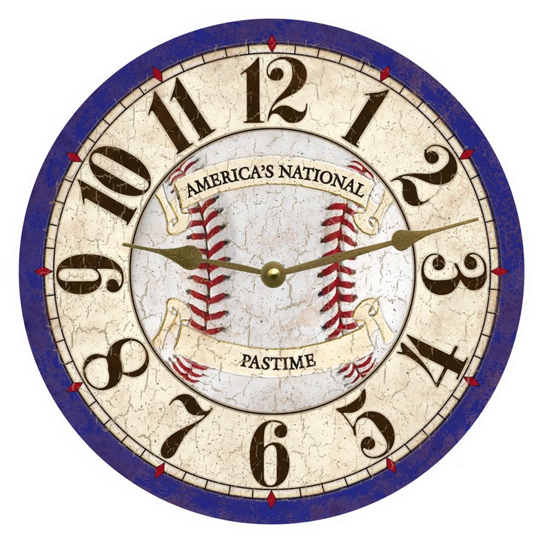 Baseball Clock Baseball Themed Clock Etsy