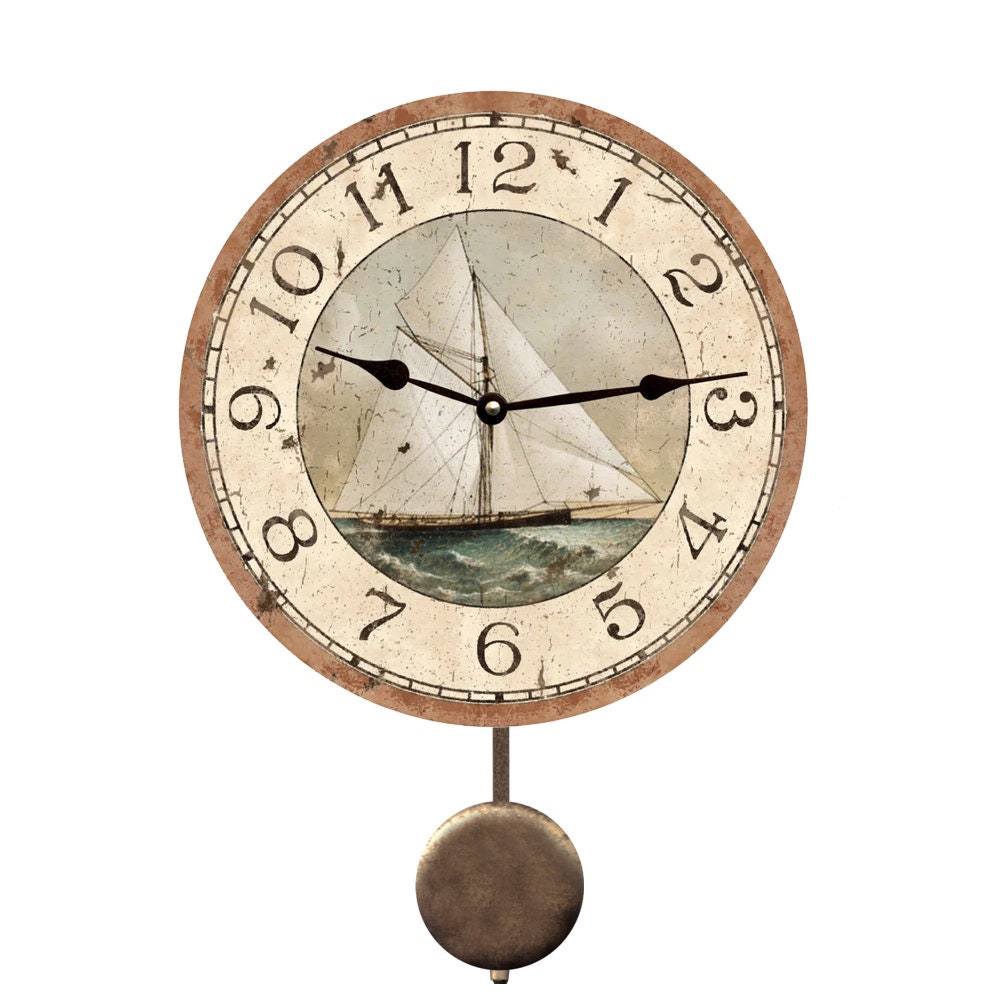 Sailboat Rocking Clock Handcrafted Sailboat Clock | Perfect for Nautical-themed Rooms - Etsy