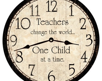 Unique Teacher Gift- Handmade Teacher Clock