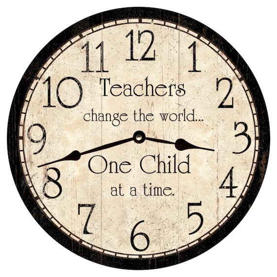 Teacher Clock Classroom Clock Etsy