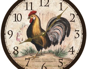 Rustic Rooster Wall Clock