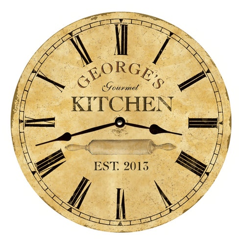 Personalized Kitchen Wall Clock White Kitchen Clock Etsy