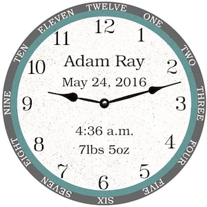 Personalized Baby Clock – Choose Your Color and Size for a Custom Fit