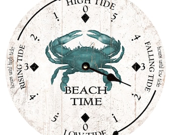 Beach Time Tide Clock- Blue Crab Tide Clock