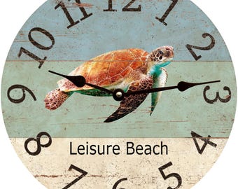 Sea Turtle Clock- Personalized Beach Clock