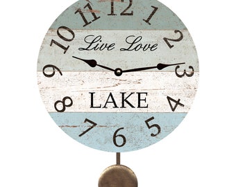 Live Love Lake Pendulum Clock