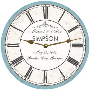 Personalized Wedding Clock – Custom Color Wall Clock, Unique Wedding Gift, Anniversary Gift, Couple Name Clock, Bridal Shower Decor