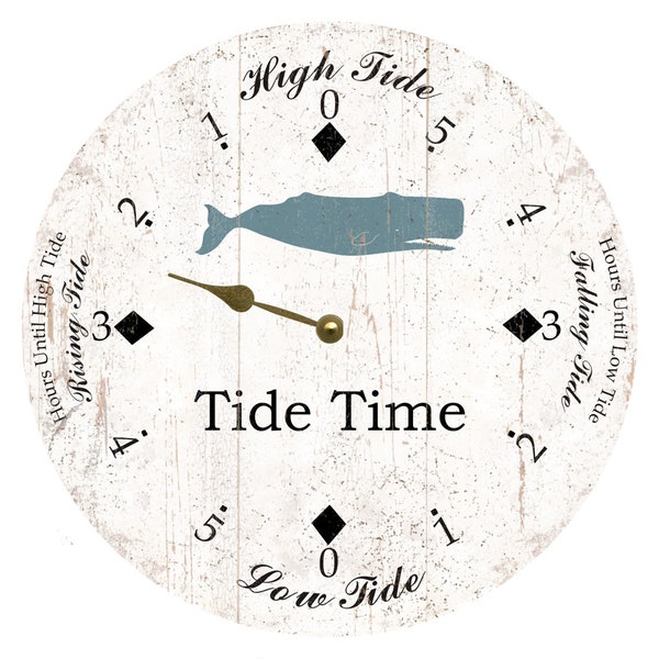 Tide Clock- Whale Tide Clock- Personalized Tide Clock- Large Tide Clock