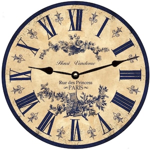 Blue French Toile Clock