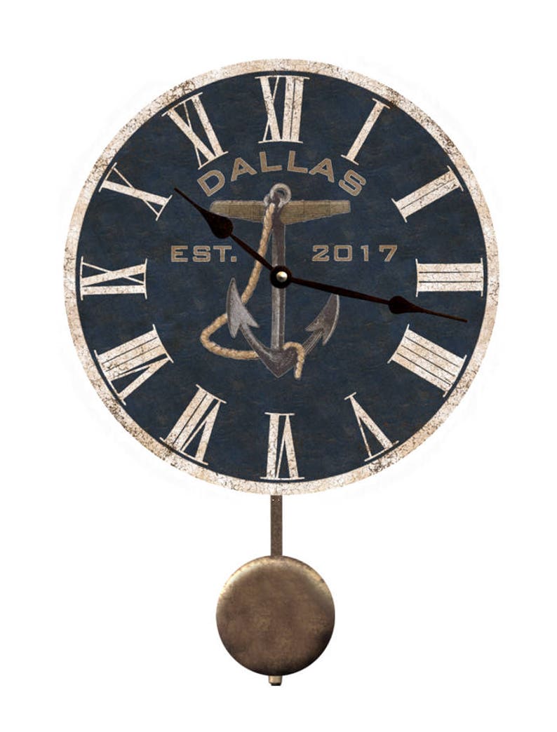 Personalized Anchor Pendulum Wall Clock