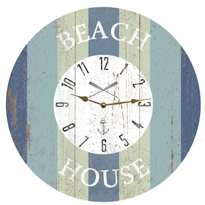 Handcrafted Beach House Clock – Custom Coastal Wall Art