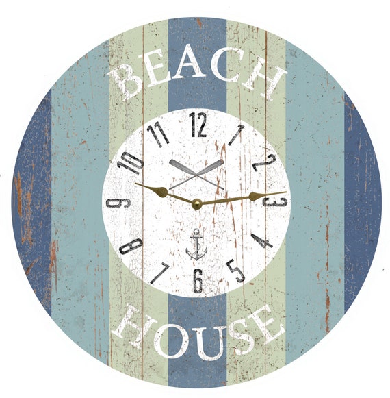 Handcrafted Beach House Clock – Custom Coastal Wall Art