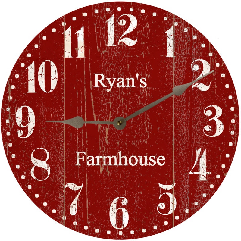 Personalized Deep Red Clock- Deep Red Clock - Etsy