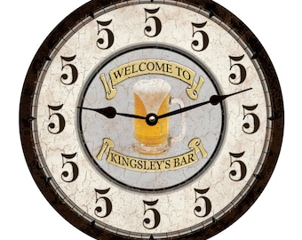 Beer Thirty Clock Personalized Bar Clock Five O'clock Somewhere  Personalized Clock 