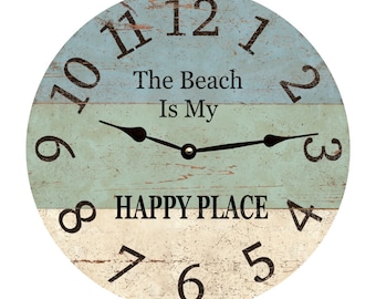 The Beach Is My Happy Place Clock