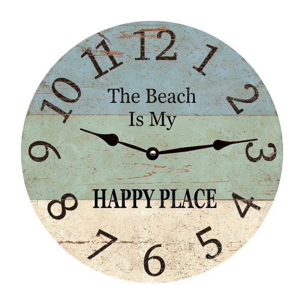 The Beach Is My Happy Place Clock