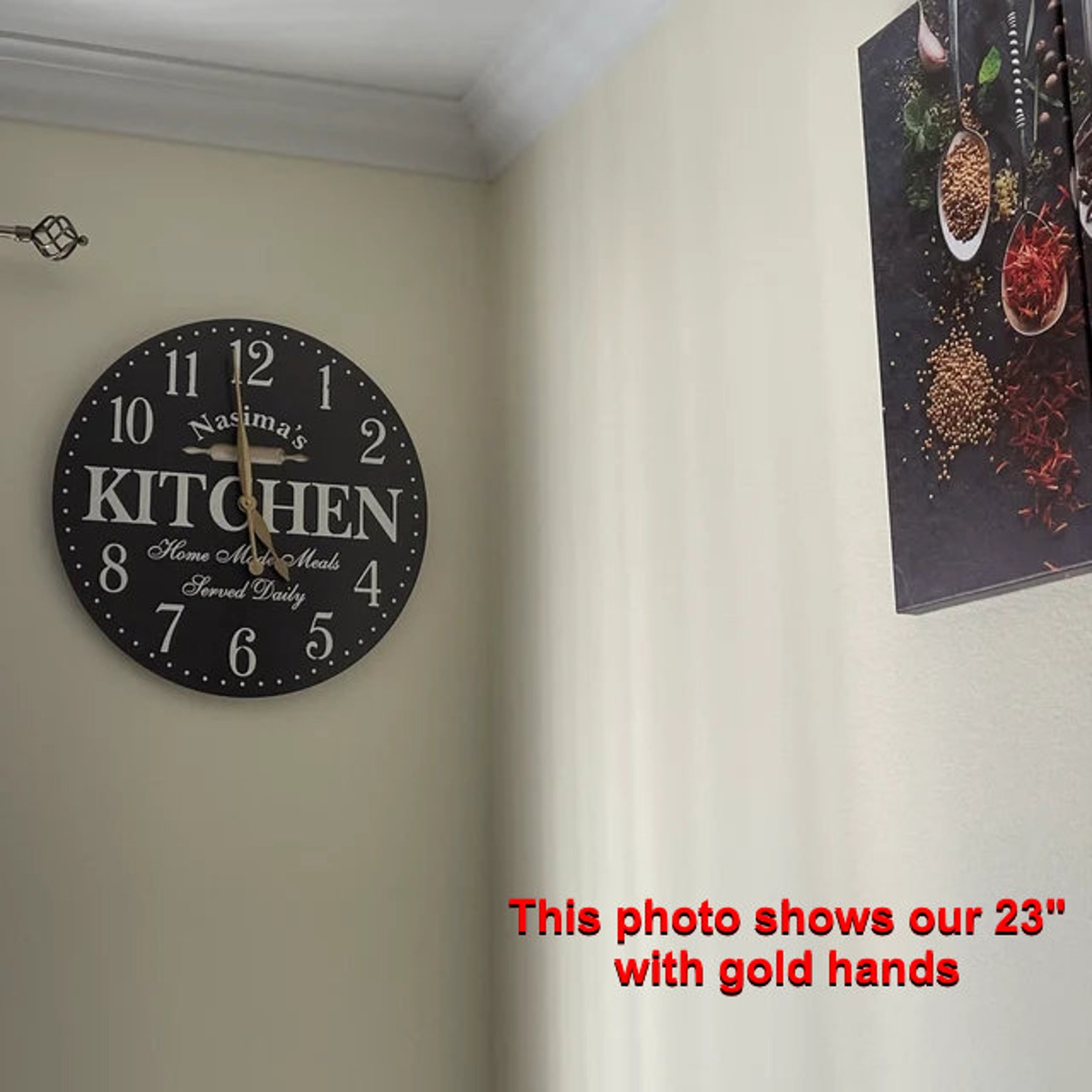 Personalized Kitchen Wall Clock Gray Kitchen Clock Etsy