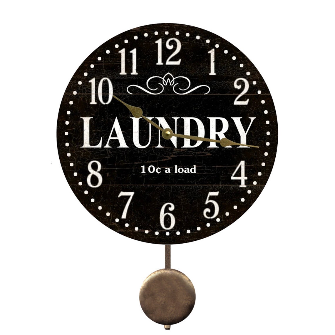 Laundry Room Wall Clock- Black Laundry Room Clock - Etsy