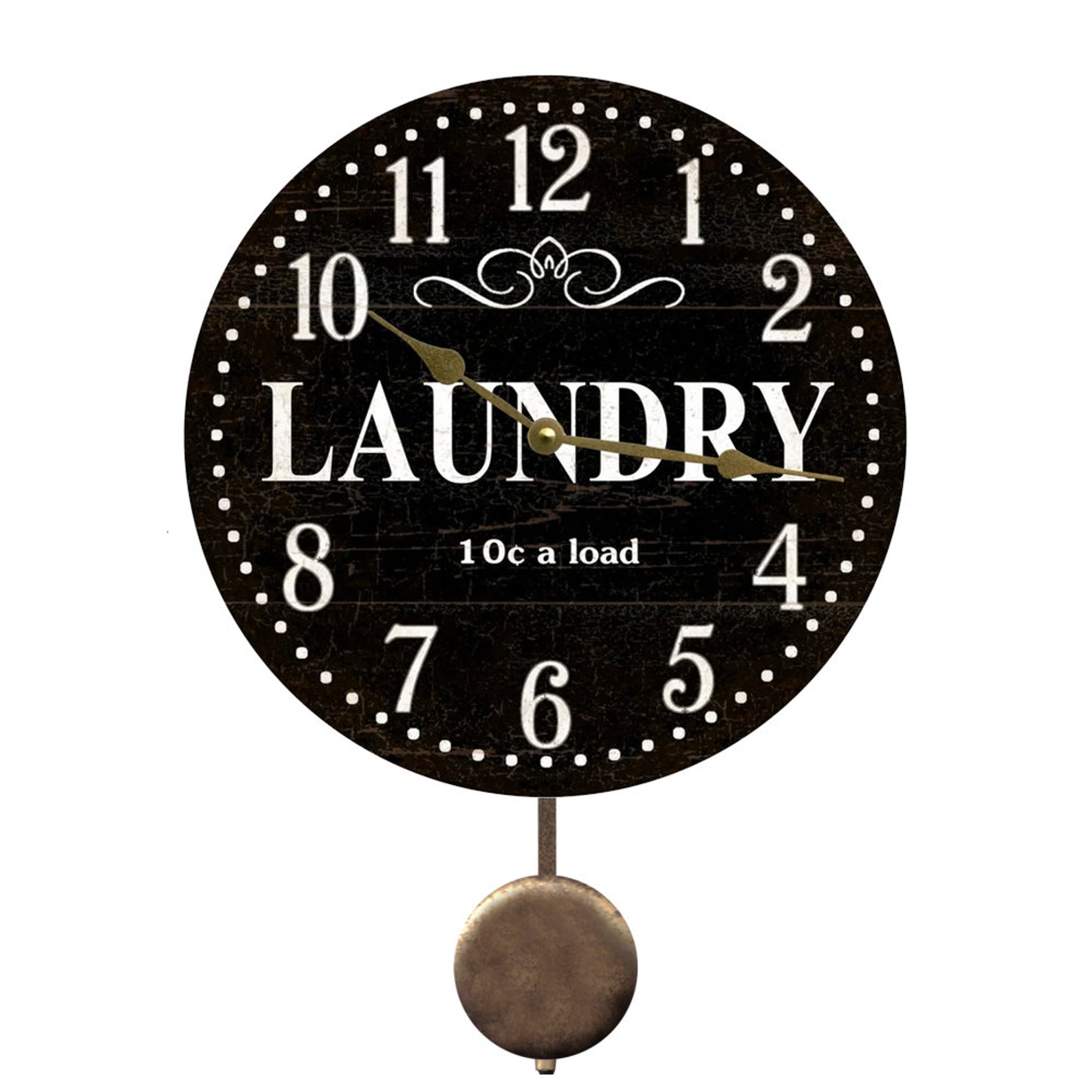 Laundry Room Wall Clock Black Laundry Room Clock Etsy
