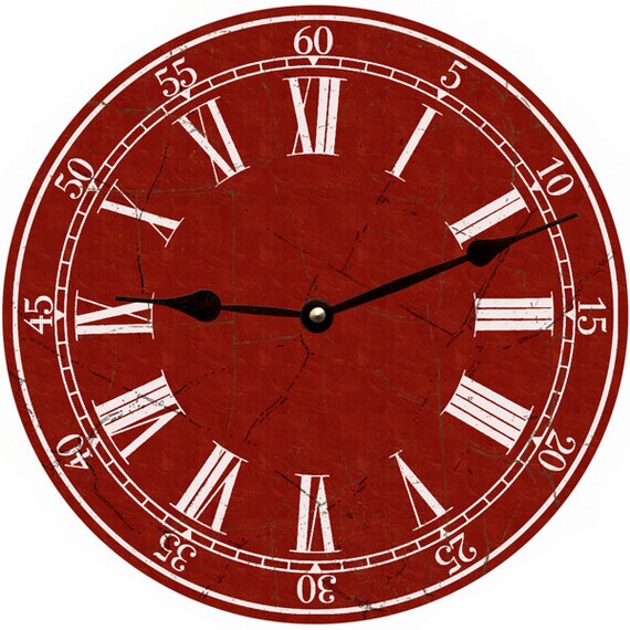 Classic Red Clock Etsy